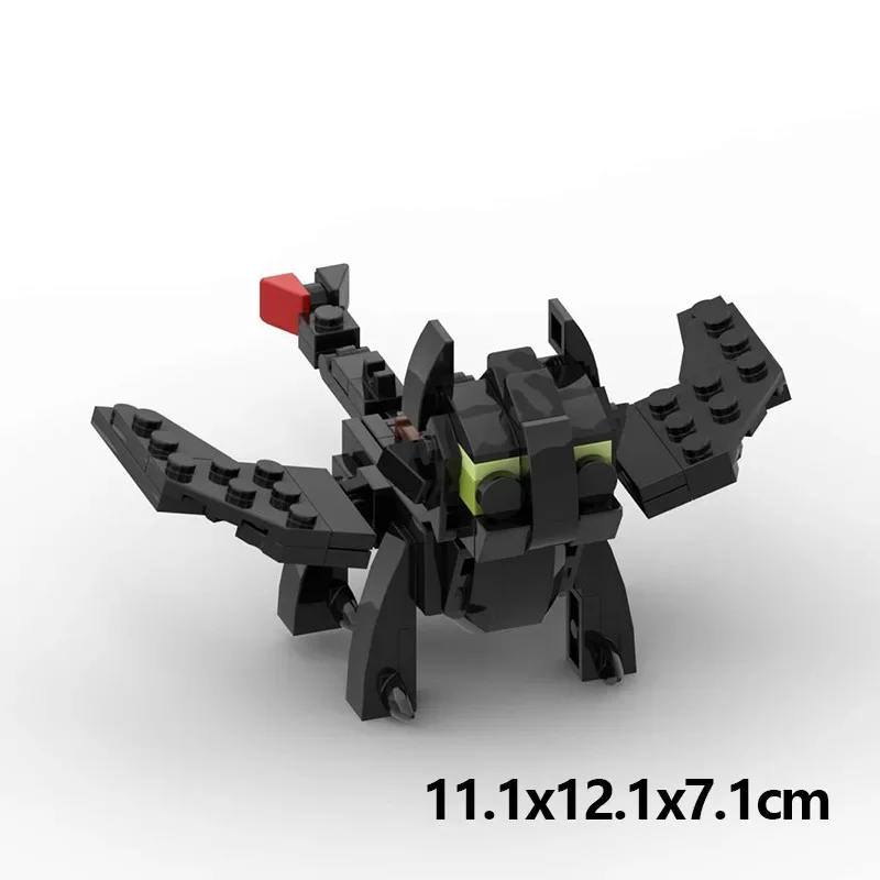 MOC Creative Cute Animals Train Dragon Furyeds Gronckleeds Model Building Blocks Kids Toys for  Gifts