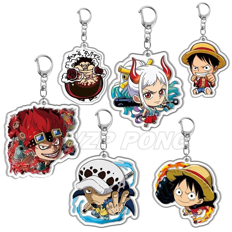 One Piece Acrylic Figurine Keychain Toy Nika Luffy Kaidou Law KING Eustass Kid Chopper Roronoa Zoro Key Chain Gifts Accessories