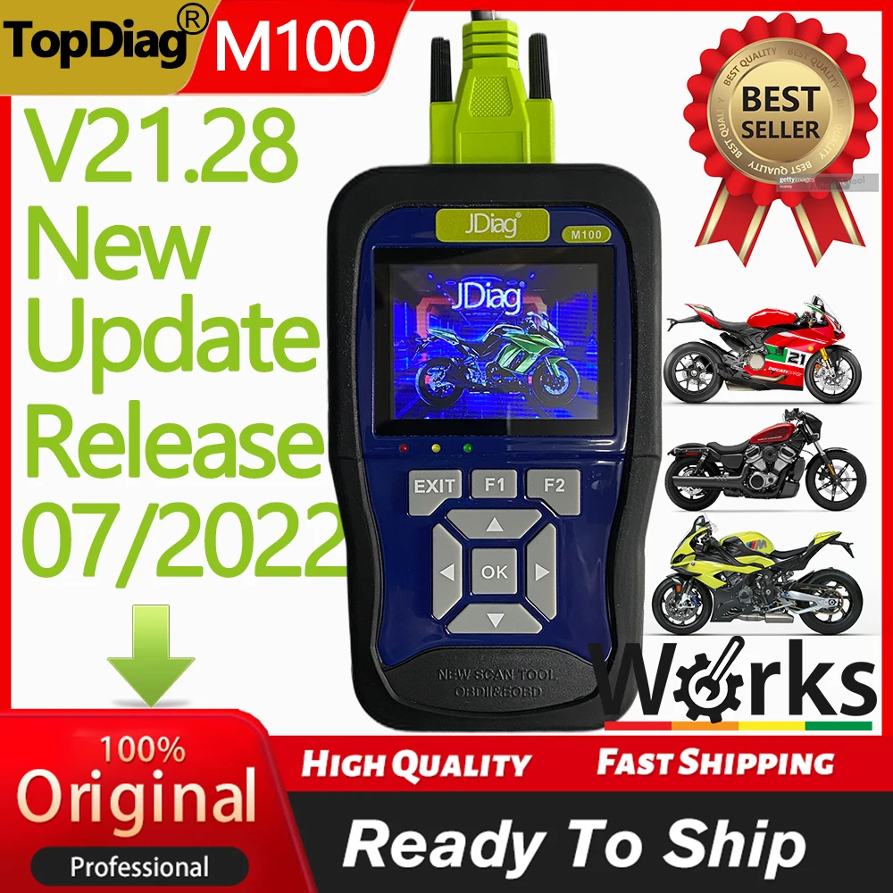 100% Original JDiag M100 Lite Version Moto Scan Diagnosis With Multi-Brand Motorcycle Database Hand Held Scanner Dual System Pro