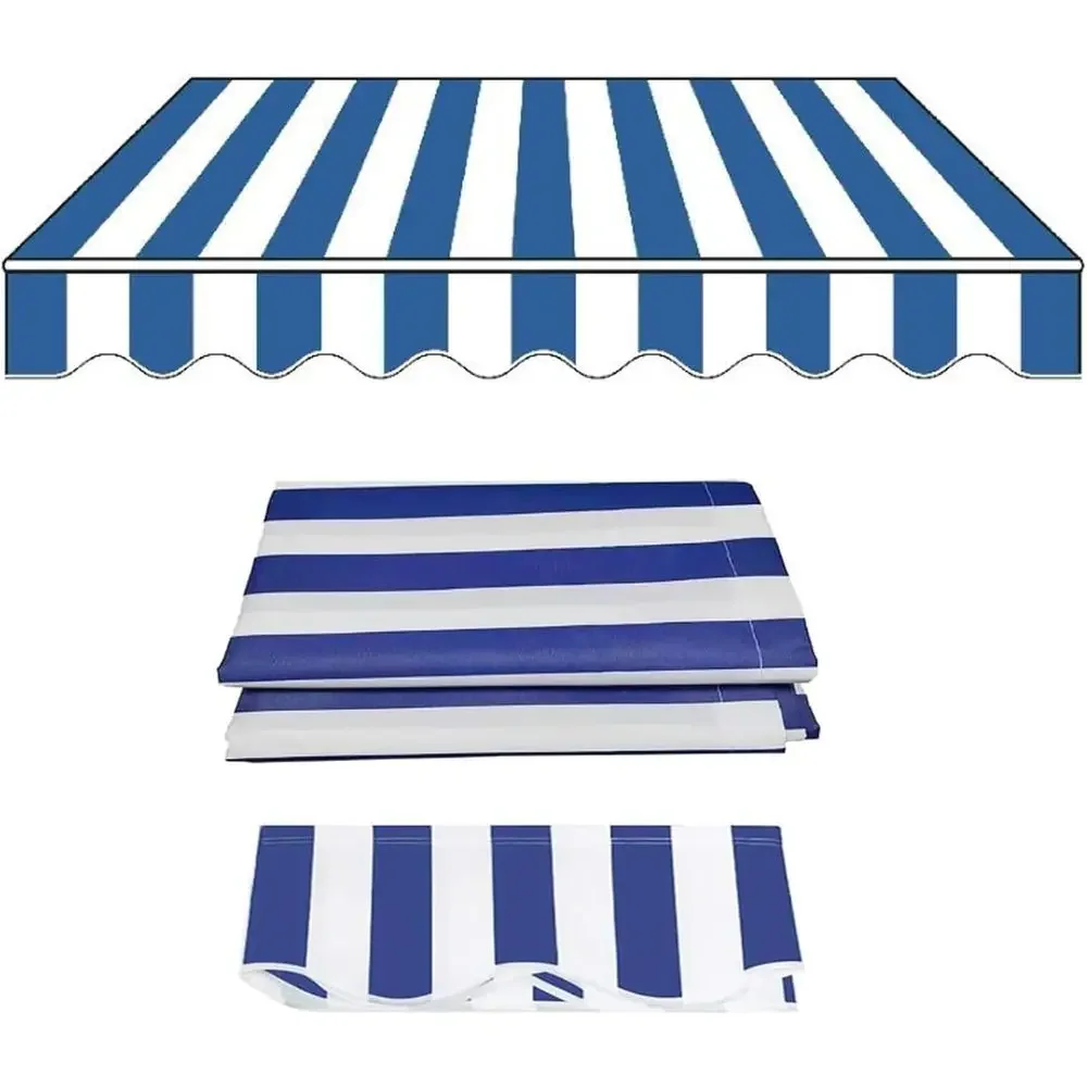 Retractable Patio Awning Fabric Replacement for Striped Canopies in Multiple Sizes