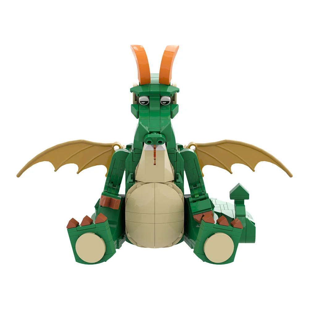 MOC น่ารักมังกรรุ่น Building Block ชุด Fire-breathing Dragon อะนิเมะการ์ตูนมังกรการกระทําสัตว์ประกอบอิฐของเล่นผู้ใหญ่ของขวัญ