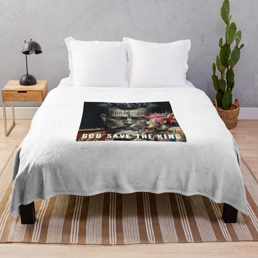 

GOD SAVE THE KING PUNKS NOT DEAD ENGLAND Throw Blanket Kid'S Winter beds Custom Nap Blankets