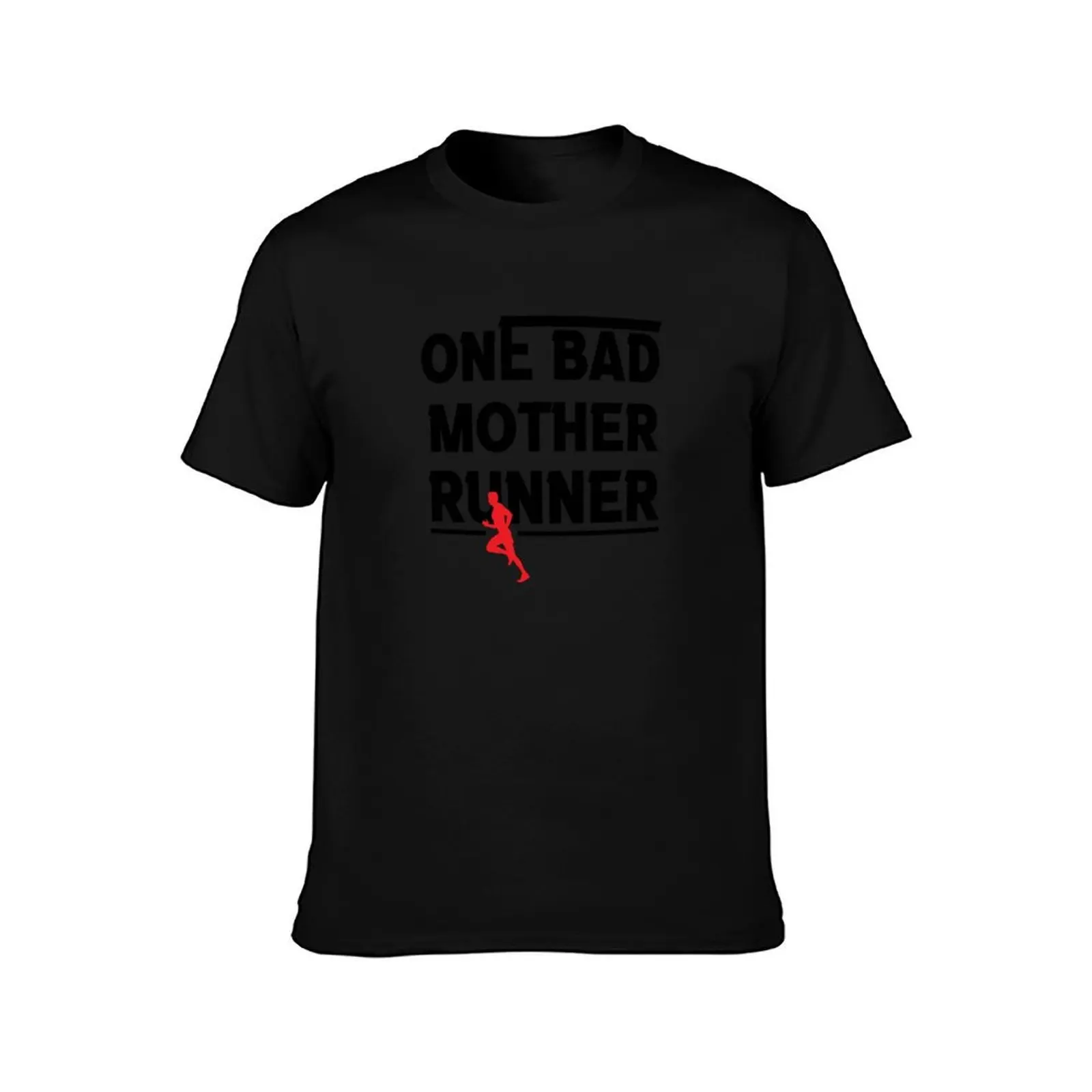 One Bad Mother Runner T-Shirt, Summer Casual Cotton Tee, Oversized Streetwear Tops, Vintage Graphic Print, Unisex Men Women