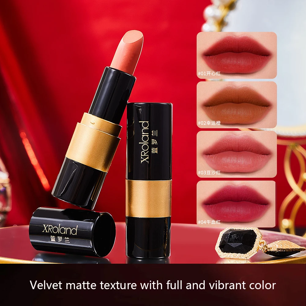 4Pcs/Sets Velvet Matte Black Gold Matte Lipstick Make-up for women Lip Stick Moisture Matte Lip Gloss Lips Makeup Cosmetics
