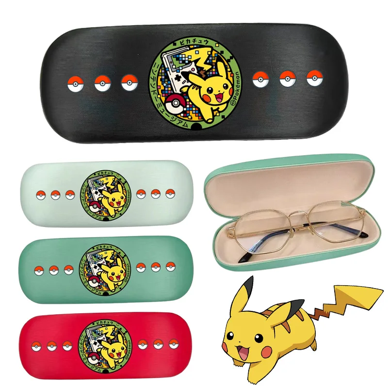 estojo-rigido-de-metal-para-Oculos-pokemon-pikachu-unissex-para-miopia-e-leitura-protetor-de-Oculos