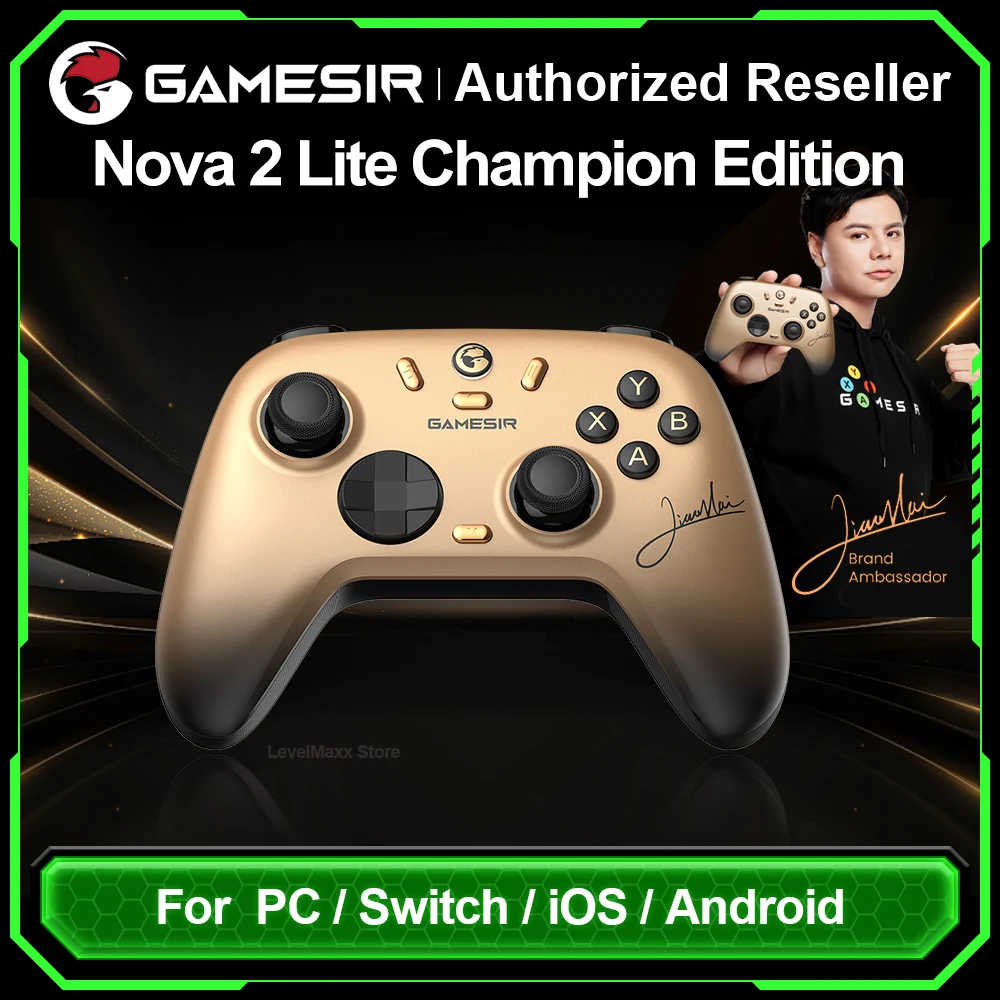 GameSir Nova 2 Lite Champion Edition Game Controller Wireless Bluetooth Gamepad with 1000Hz Polling Rate for NS2 PC IOS Android
