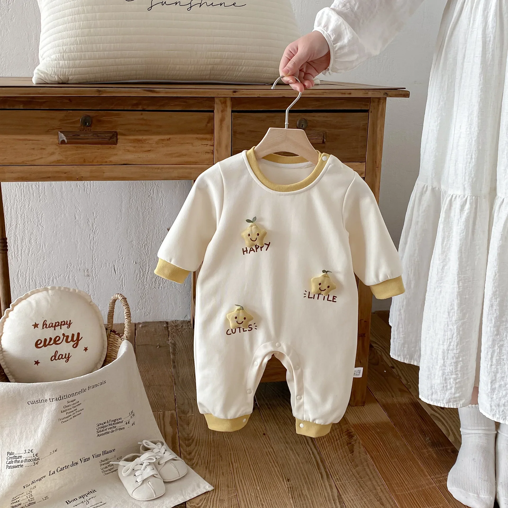 

2026 комбинезон для маленьких девочек и мальчиков, весенний комбинезон с длинными рукавами для новорожденных от 0 до 2 лет, мягкий боди с 3D-звездным декором, одежда для малышей