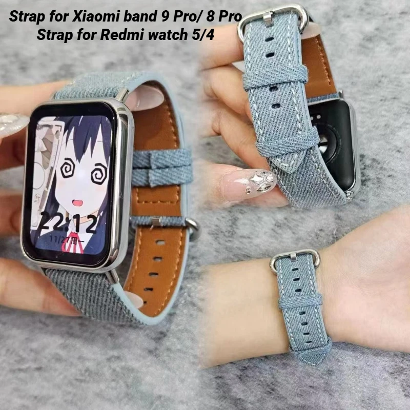 Canvas Strap for Xiaomi band 9 Pro Sport watchband for Redmi watch 5/4 Correa Bracelet Woman Man Wristband Smartwatch Band