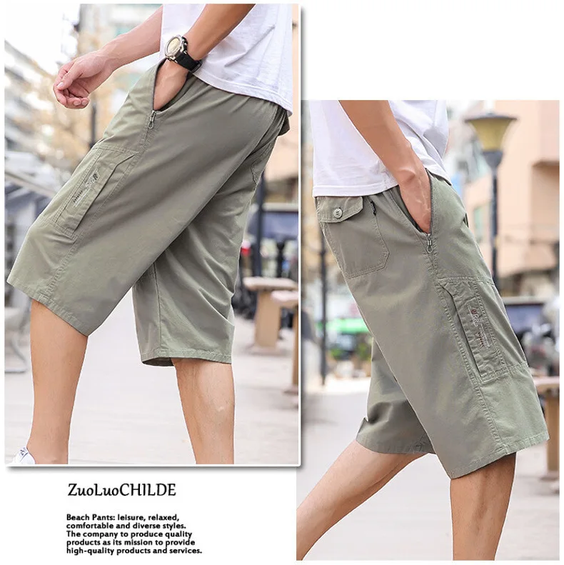 Short cargo décontracté pour homme, pantalon court multi-poches, jogging de randonnée, sport de plein air, grande taille, 6XL, été, 100% coton