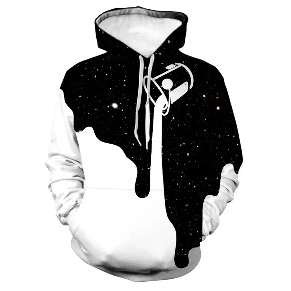 

Black and white gradient extremely simple hoodie 3d printed hoodie, men's and women's street fashion casual hoodie,