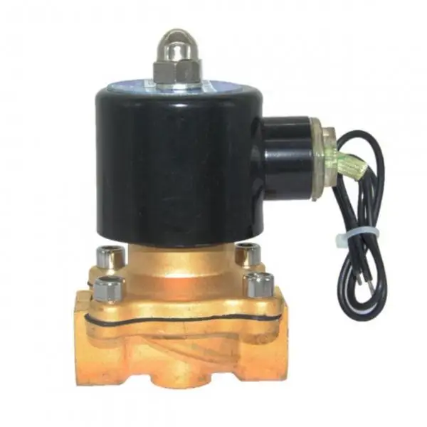 DC 24V 1/2'' Brass Electric Solenoid Valve (NC) for Water Air Fuels Gas, Heavy