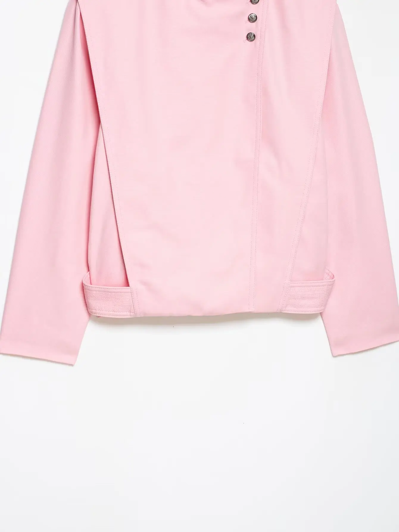 HH Damen Elegante Asymmetrische Jacke Stehkragen Knopfdetail Oberbekleidung Frühling Herbst Business Casual & Büro Streetwear – Detail 7