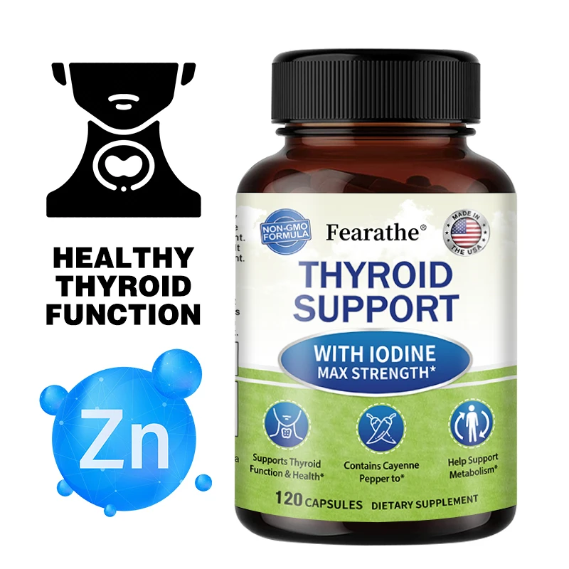 Fearathe Thyroid Support with Iodine and Magnesium To Help Metabolism, Promote Thyroid Function and Health, Non-GMO