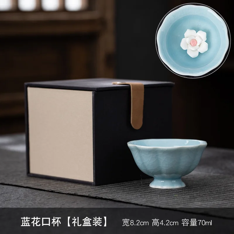 

Handcrafted Flower-Shaped High-Feet Master Ice Crack Pattern Can Be Used as a Square Kung Fu Tea Set Large Tasting Cup G