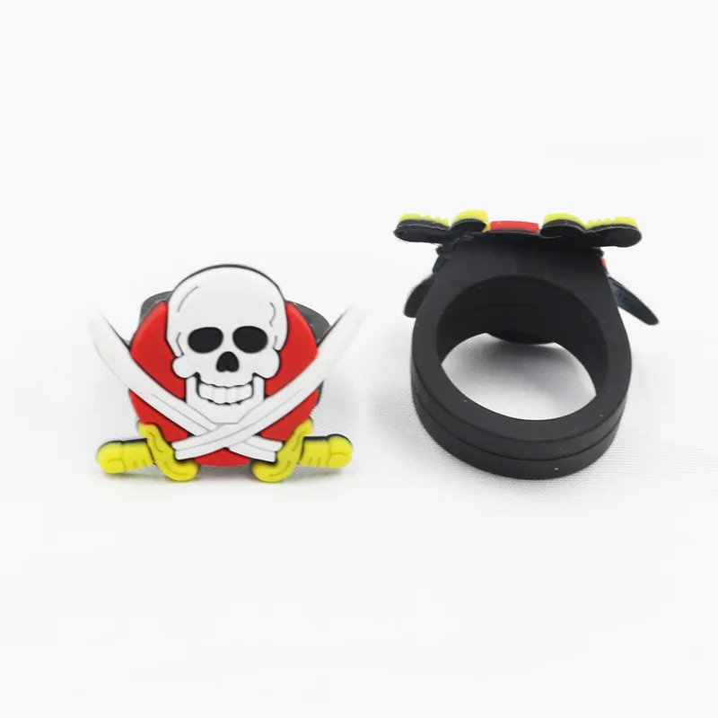 Pulseras de calavera pirata para niños, pulsera de anillo, decoración de fiesta de cumpleaños temática de pirata caribeño