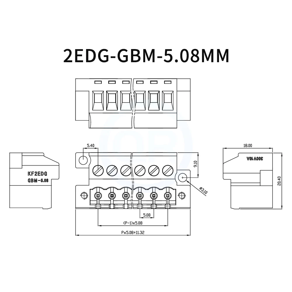(5 pcs) KF 2EDG-GBM-5.08MM Flanged Screw Terminal Block with Fixed Ears Locking Plate Pin Header 5.08MM 2~24Pin 15EDG GBM 5.08