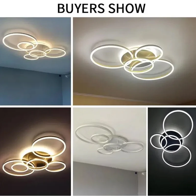 Modern Circular LED Ceiling Lamp Living Room Lights Home Interior Decor Lighting Room Fixture Luster Combination Pendant Light