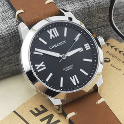 CORGEUT 41mm Men Miyota 8215 Movement Automatic Mechanical Watches Sapphire Glass Date Wristwatch Leather Strap