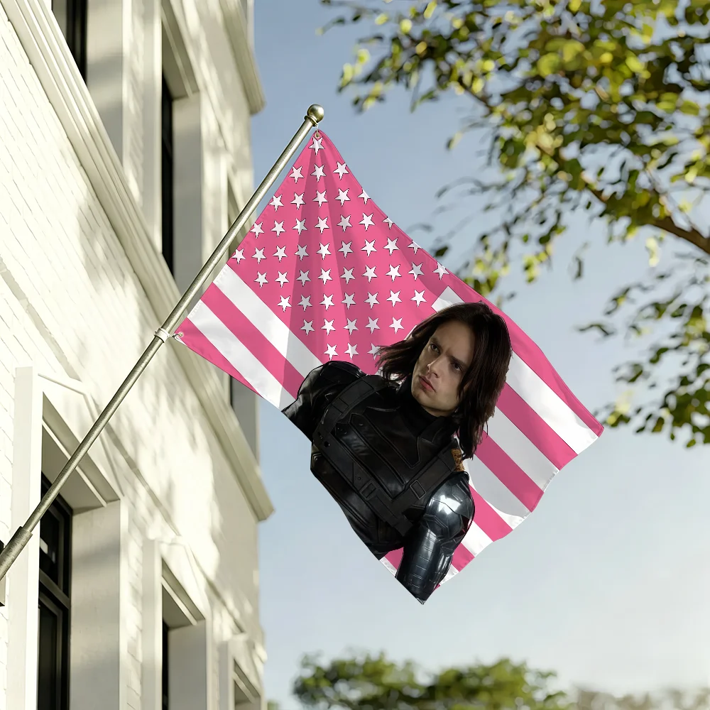 Character Flag Tapestries For Classroom Dormitory Camping Picnic Party Cheering Home Indoor Outdoor Decor B-Bucky B-Barnes