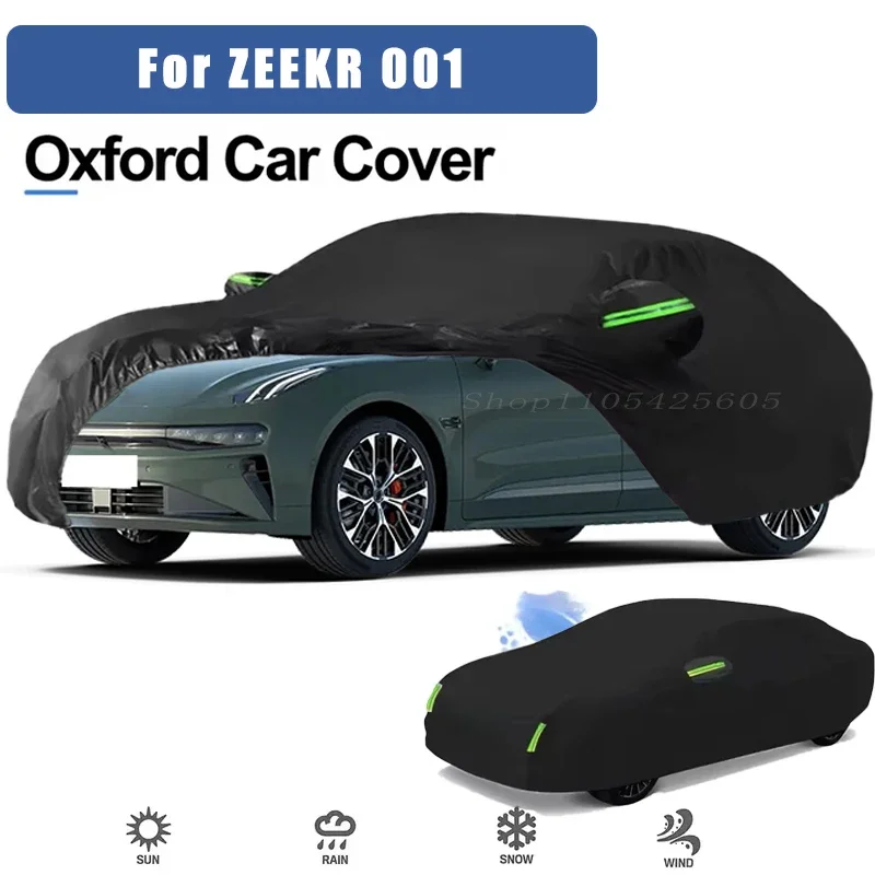 For ZEEKR 001 Oxford Cloth Full Car Cover Outdoor Waterproof Dustproof Anti UV Sun Snow Protection Exterior Accessories