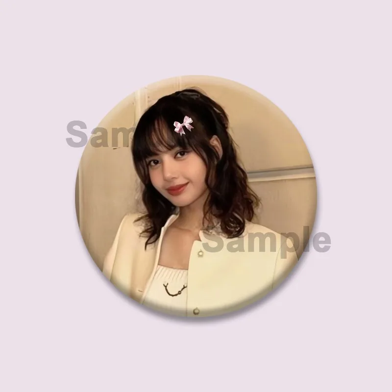 KPOP Band Singer Lisa Soft Button Badge Pins DIY Backpack Clothes Decor Accessories Round Jewelry Brooch Fans Collection Gifts