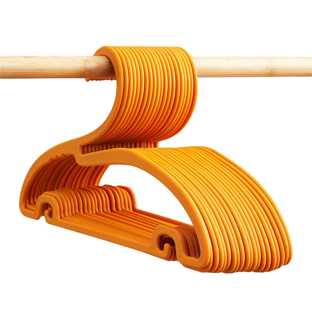 10pcs Clothes Hanger Japanese-Style Gooseneck Hanger Seamless Drying Holder Drying Rack Clothes Hanger Space Saving Plastic Rack