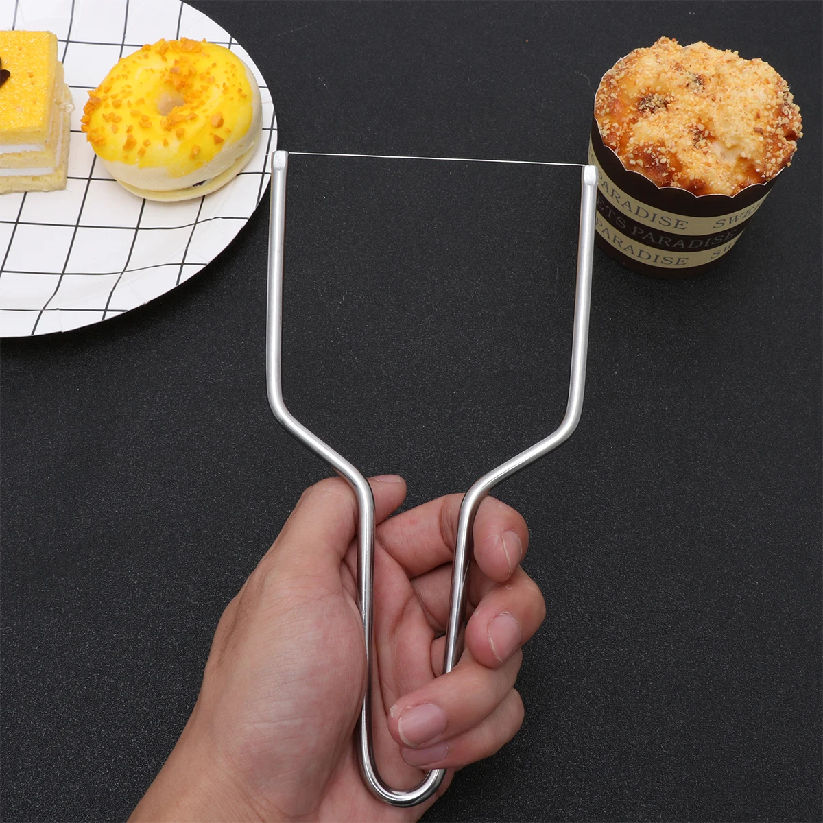 

3 Pcs Steel Vegetable Butter Slicer Wire Cheese Cutting Wire Kitchen Tool Butter Baking Aid Pastry Maker