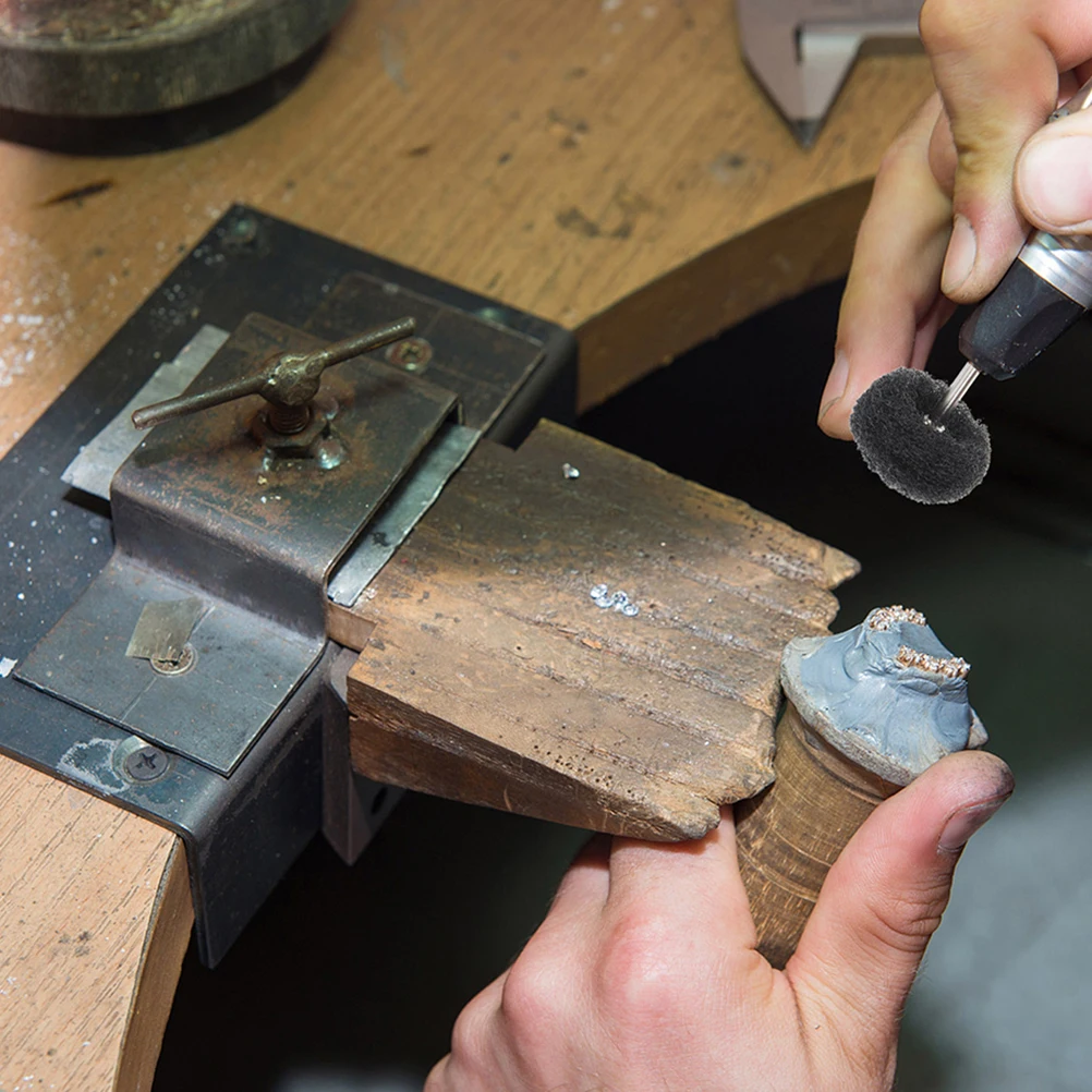 20 Pcs Bantalan Penggosok Roda Poles Baja Logam Kit Bor Roda Pemoles Bantalan Abrasif Perlengkapan Pengamplasan Rotary