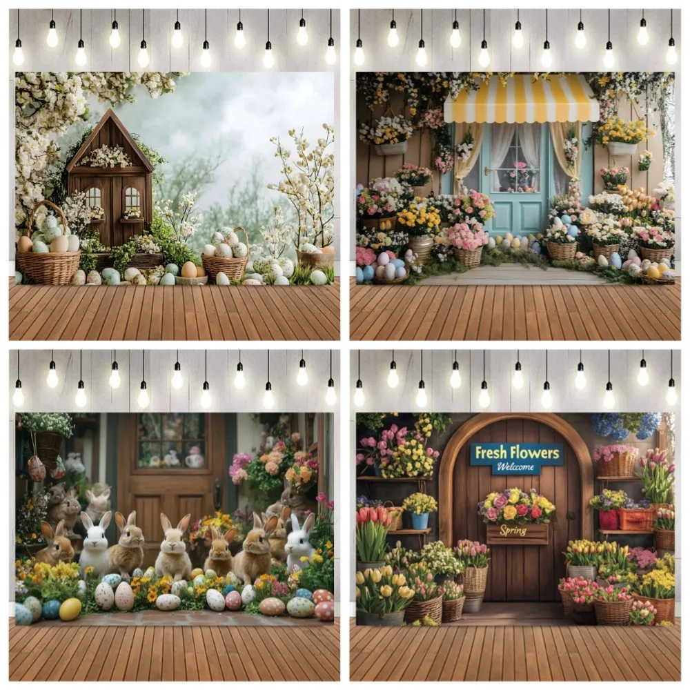 

Spring flower shop flower photography Backdrop, Easter party, family portrait decoration photo photography studio Backdrop props
