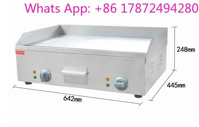 Electric Flat Grill Commercial Griddle Contact Grill Stainless Steel Flat Pan for Fried Picnic Toast Machine