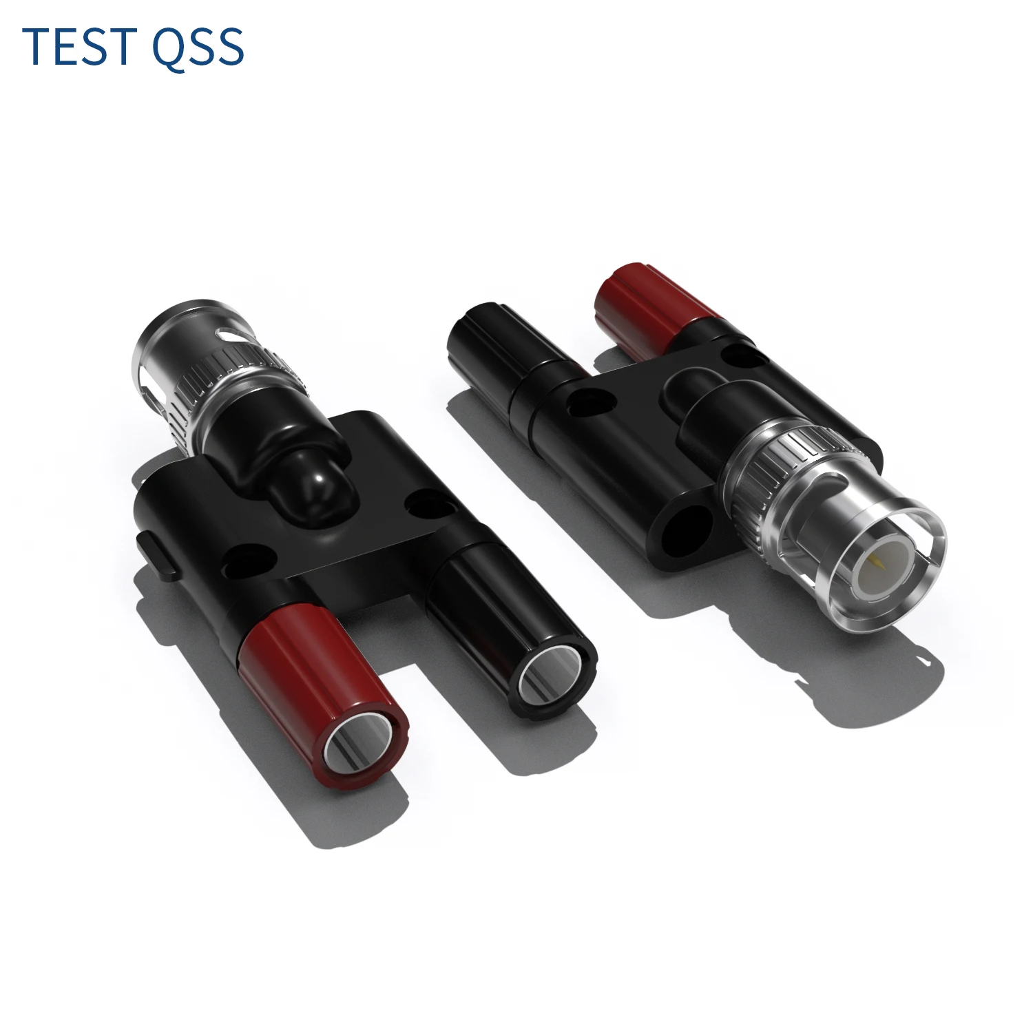 

QSS 2PCS BNC Male Plug to 2X 4mm Dual Banana Female Jack Socket Binding Post RF Coax Coaxial Splitter Connector