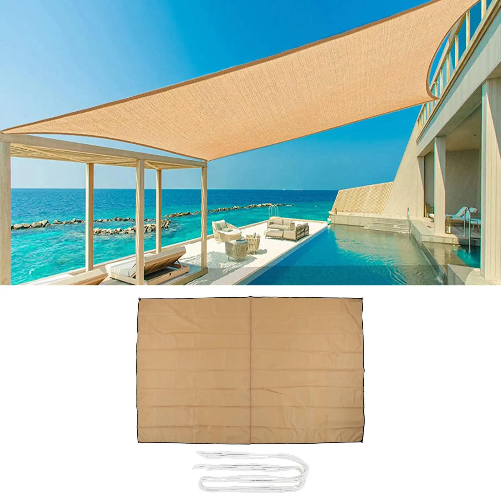 Shade Sail Oxford Fabric UV Protection Canopy Outdoor Patio Pool Garden Sunshade Cover Triangle Square Awning Kit