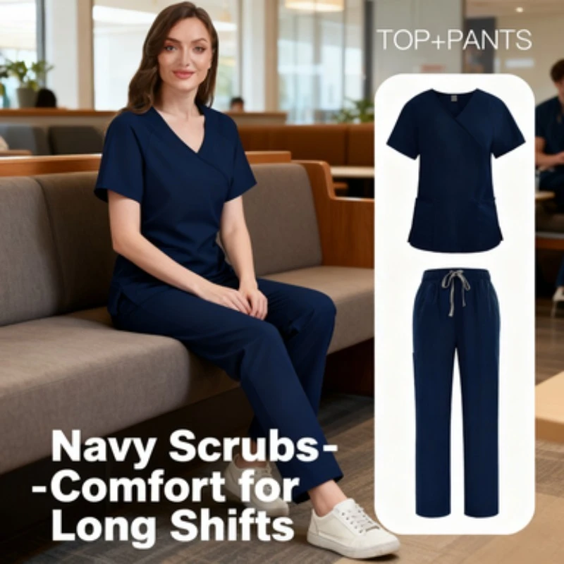 女性病院ペット用伸縮性ライトハンドウォッシング服医師半袖オーバーオールスーツ