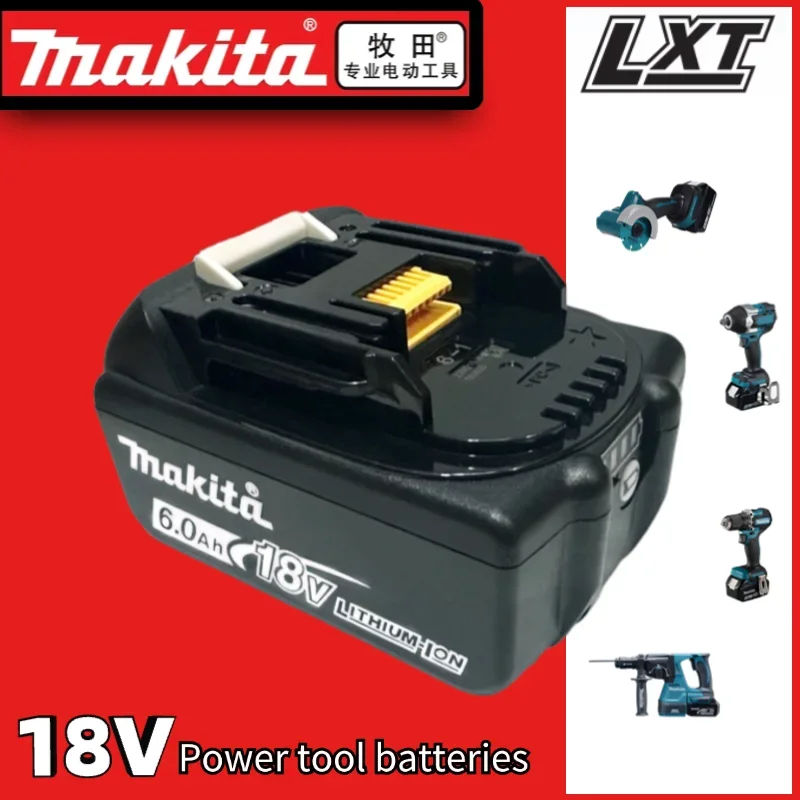 

100% Original Makita 18V Power Tool Rechargeable Battery, Replaceable LED Lithium-ion, 6.0Ah BL1860B BL1860 BL1850 BL1840 BL1830