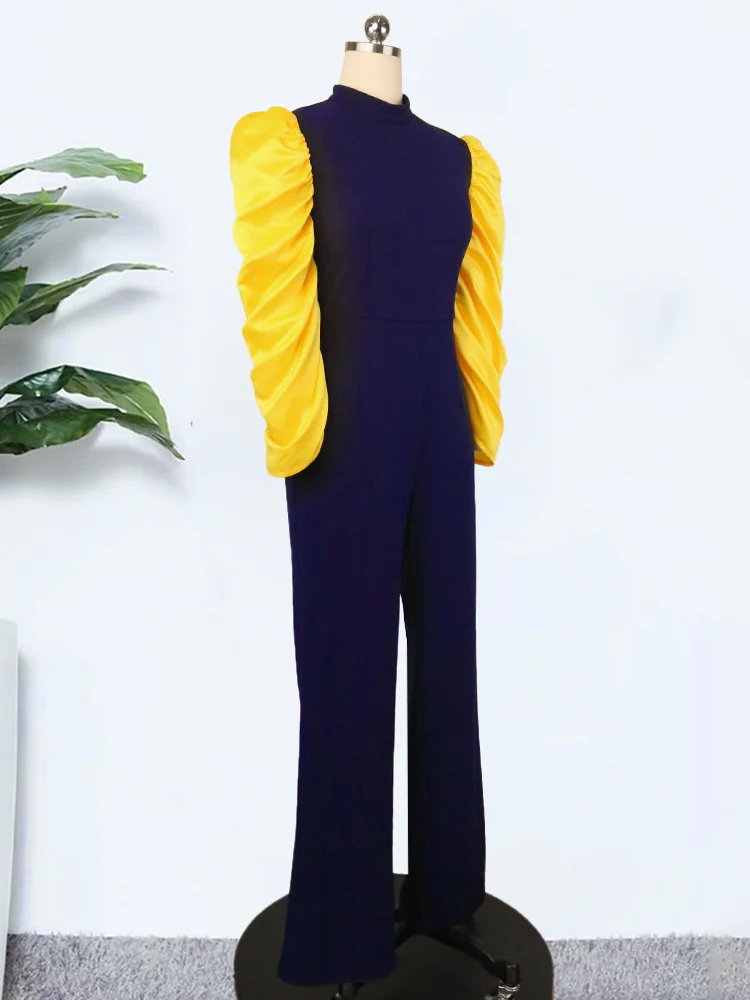 Large Size Commuter Comfortable Slim Fit Breathable Onepiece Pants Fat Shrugged Pleated Sleeves Workplace Plus Size Jumpsuit