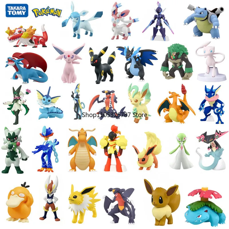 本物のtomyポケモンmsシリーズフィギュア、ポケットモンスターコレクタブルモデルおもちゃ、ファン向けのかわいいアニメ人形装飾ギフト