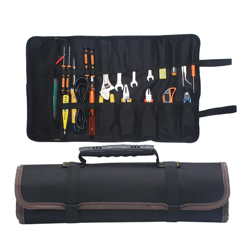 High Quality Oxford Canvas Folding Wrench Bag Tool Roll Storage Pocket Tools Waterproof Storage Hand Roller Tool Bags Gifts