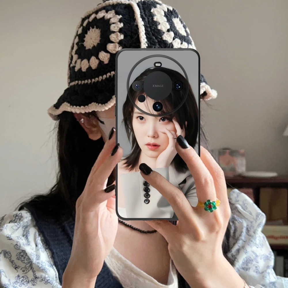 KPOP IU Lee JiEun Mobile Cell Phone Case for Huawei Mate 60 50 40 30 20 10 Pro Plus Lite E 5G Black Soft Phone Cover Shell