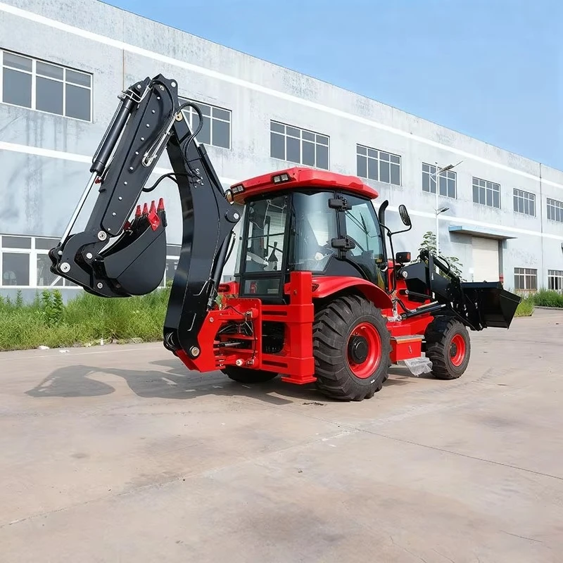 New Diesel CE Certified EPA Engine Mini 4x4 Wheel Backhoe Loader 25HP Compact For Farm Construction Factory Price