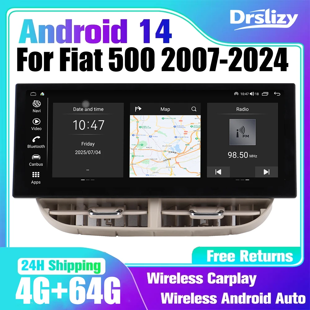 Autoraido screen For Fiat 2007-2024 stereo 12.3 in Car Radio Touchscreen Car with CARPLAY Androidauto system USB TMPS