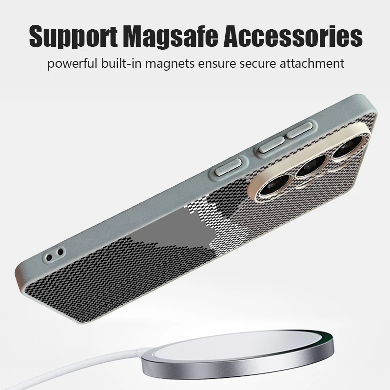 Carbon Fiber Weave Pattern Magnetic Phone Case For Samsung Galaxy S26 S25 S24 Ultra S25 S23 FE A57 A56 A37 A17 A55 A26 A36 Cover - view 3