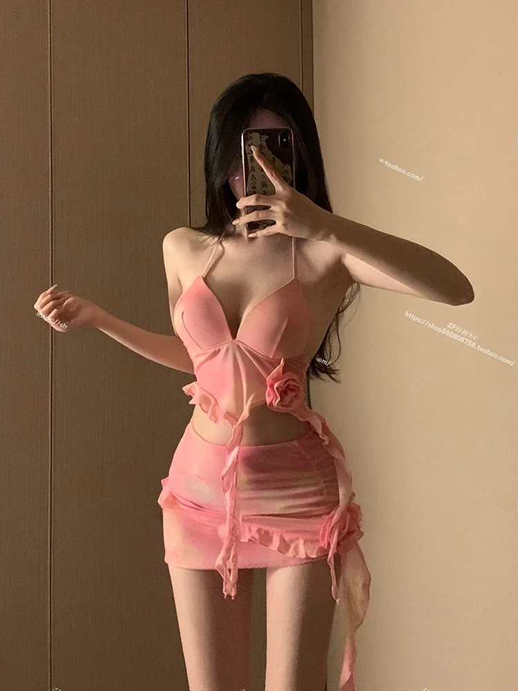 

Sweet Heart Spicy Girl Bikini Two Piece Swimsuit Women's Pure Desire Ceiling Small Chest Slimming Internet Famous Vaion Be...