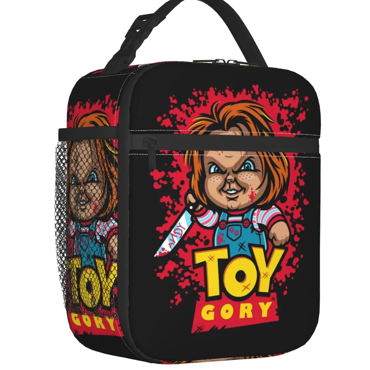 Child\'s Play Toy Gory Portable Lunch Boxes Chucky Chibi Halloween Cooler Thermal Food Insulated Lunch Bag School Student