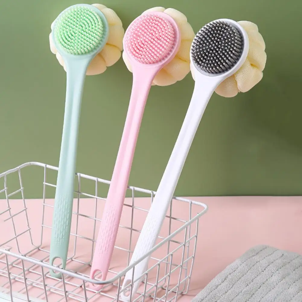 Non-slip Grip Shower Brush for Safety Shower Comfortable Grip Shower Brush Enlarged Double-sided Bath Brush with for Gentle