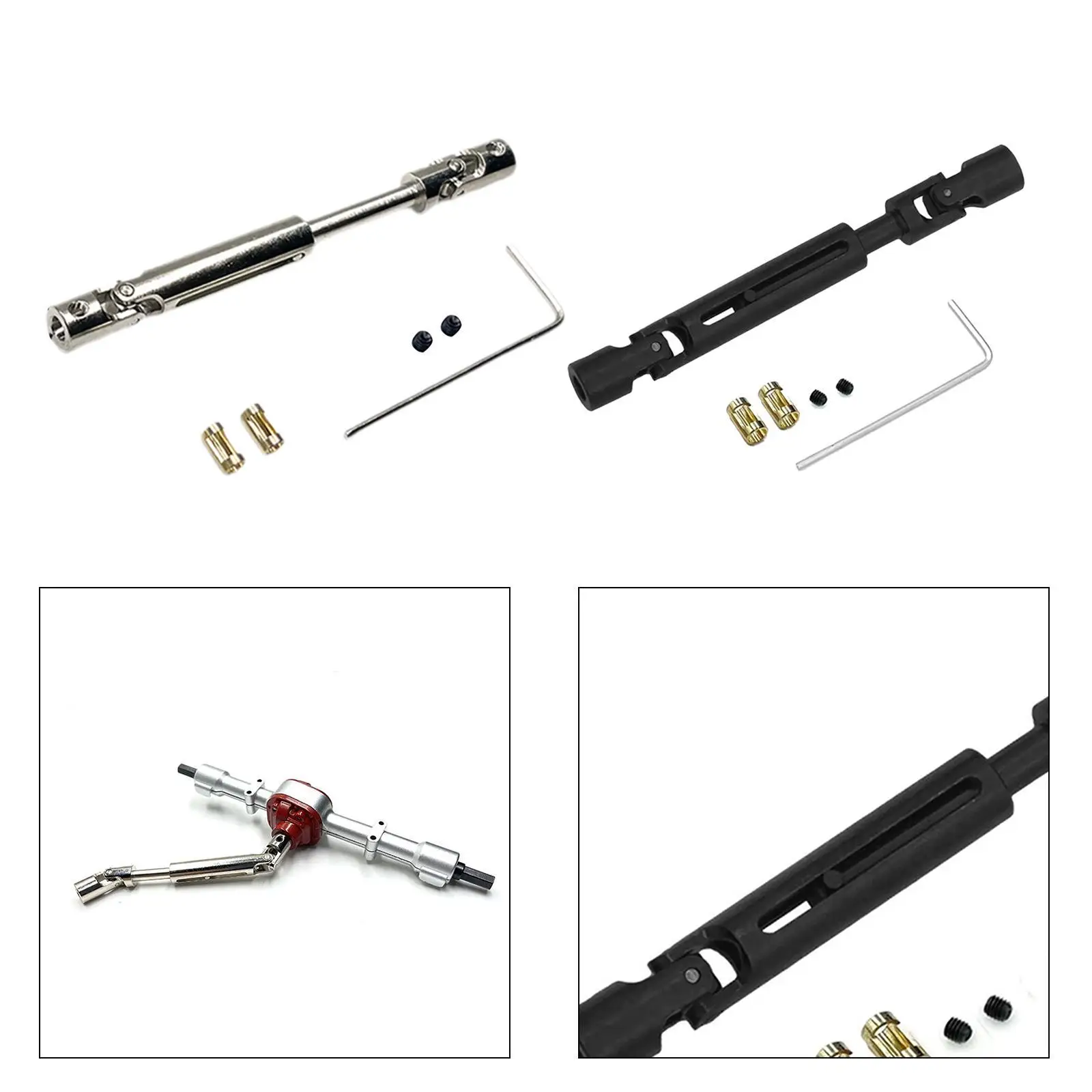 1:12 RC Car Drive Shaft with Small Wrench Upgrade DIY RC Universal Driveshaft for LC79 Crawler Hobby Model MN78 Akcesoria