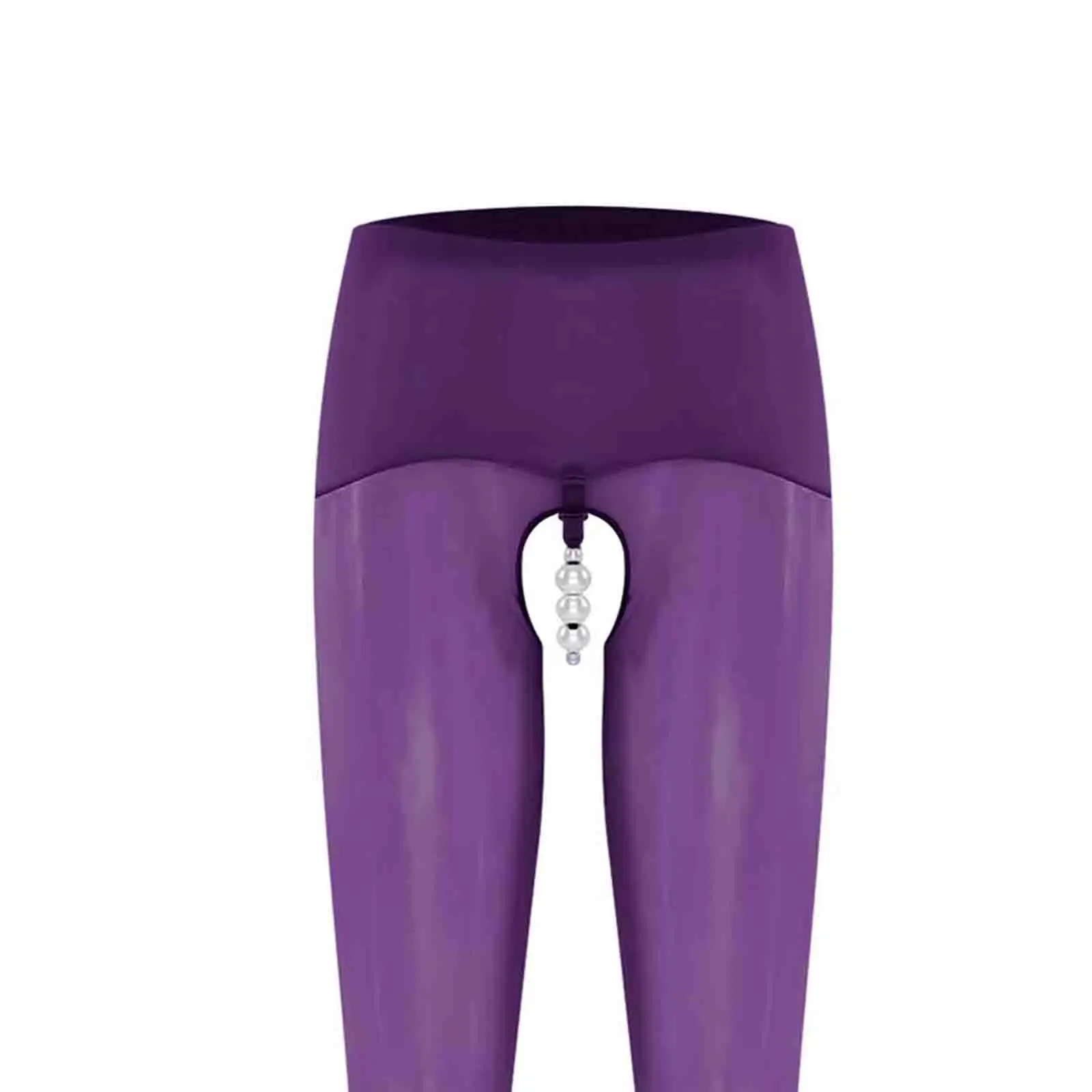 

Women's Lingerie Tempting Tights Pantyhose with Faux Pearl Crotch Leggings Couple's Stimulating Lingerie Footed Stockings