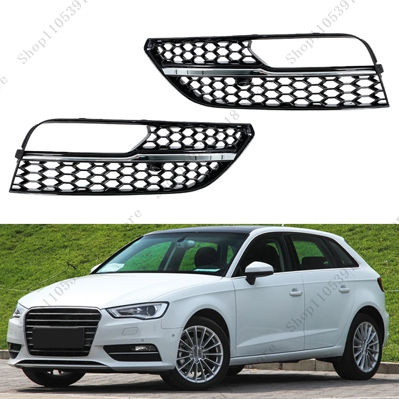 

Car Fog Lamp Cover Grill Mesh Front Bumper Foglight Grille For Audi A3 Hatchback 2013 2014 2015 2016 8V3807681 8V3807682