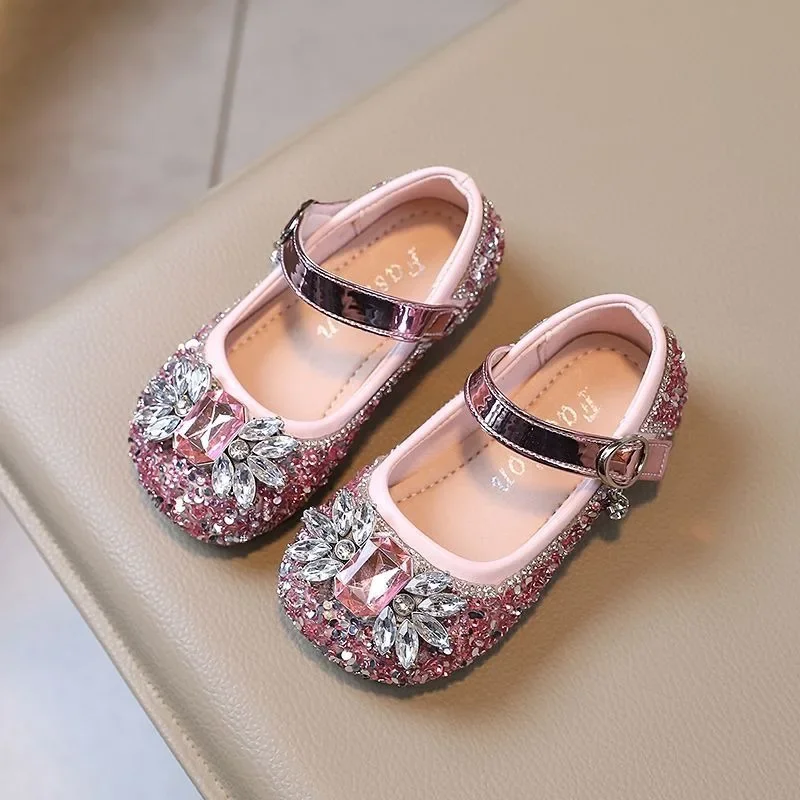 

Princess Shoes, Party Shoes, Rhinestones, Comfortable and Stylish, Bow, Girls, Children's Glass Slippers, Soft Sole, ISA Shoes