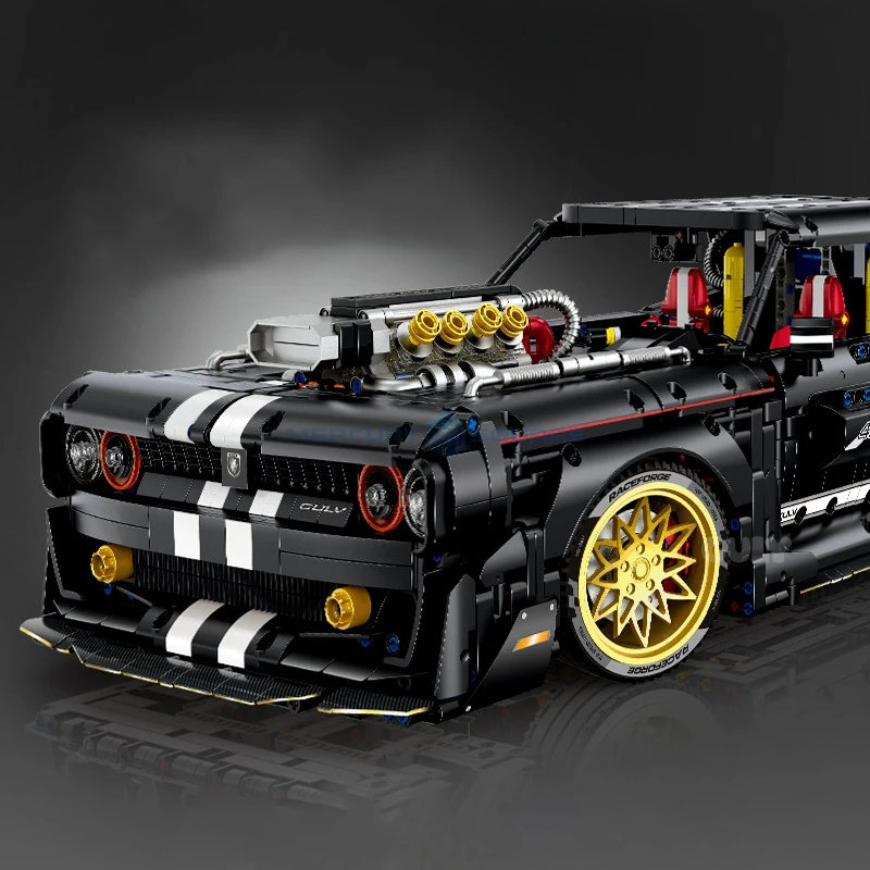 1:8 Black Raceforge Supercars MOC 10637 Racing Speed Famous Vehicle Bricks Model Building Blocks High Tech Toy Gift Boys Kids