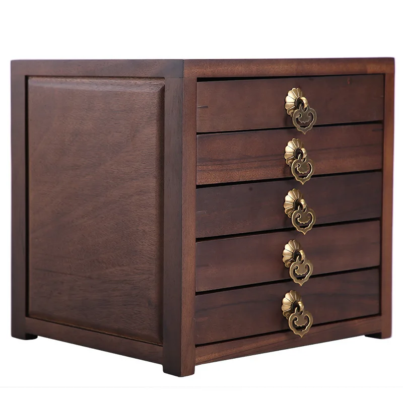 

Black walnut Pu'er tea box multi-layer storage box